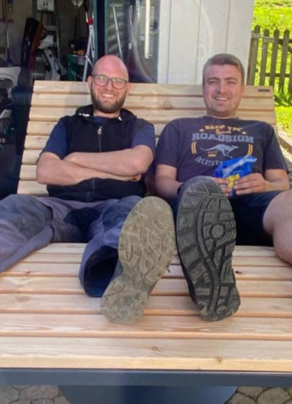 Sonnenliege für den Garten- drehbar - mit Feststellbremse - für 2 Personen - pulverbeschichtet