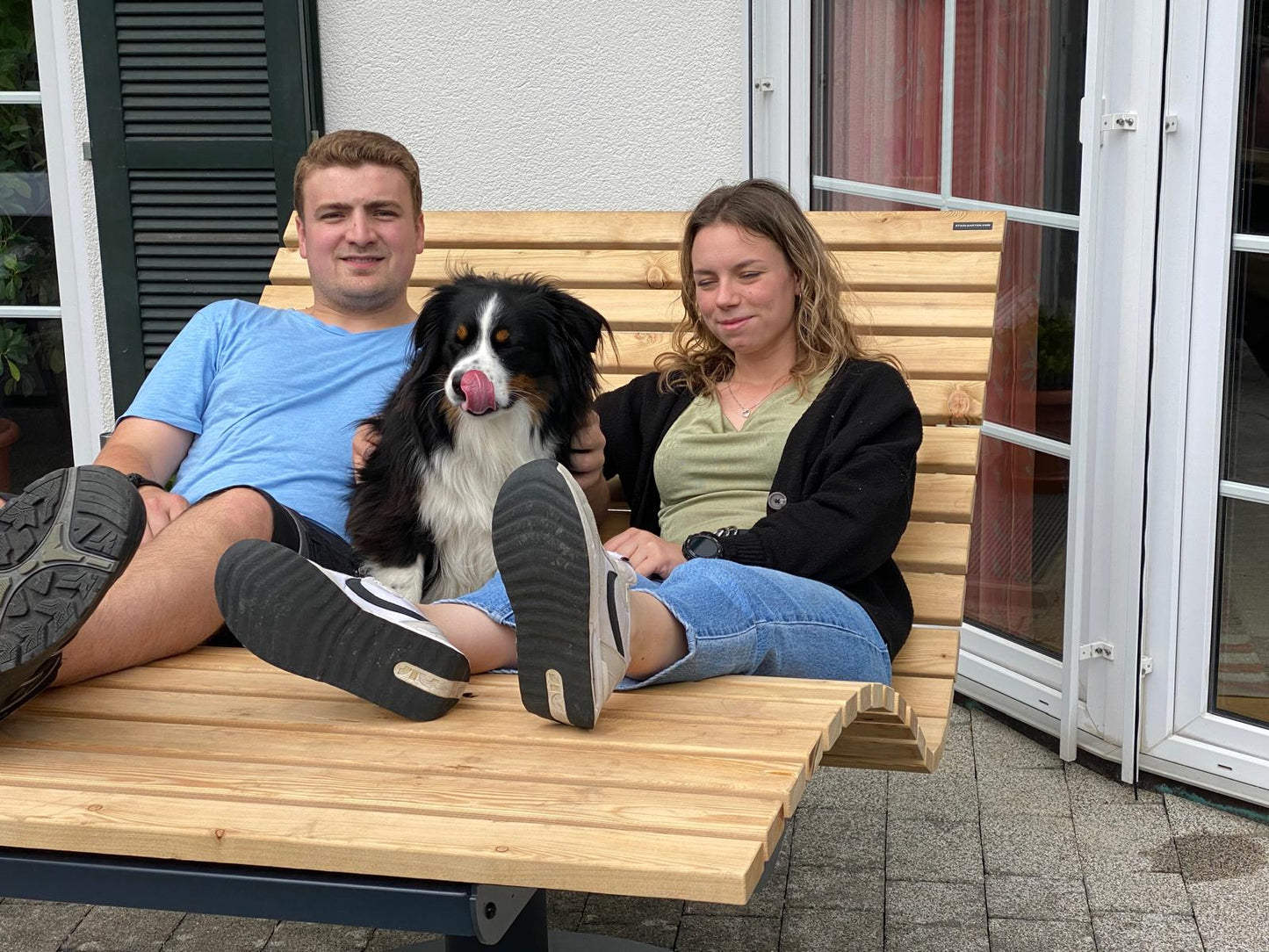 Sonnenliege für den Garten- drehbar - mit Feststellbremse - für 2 Personen - pulverbeschichtet