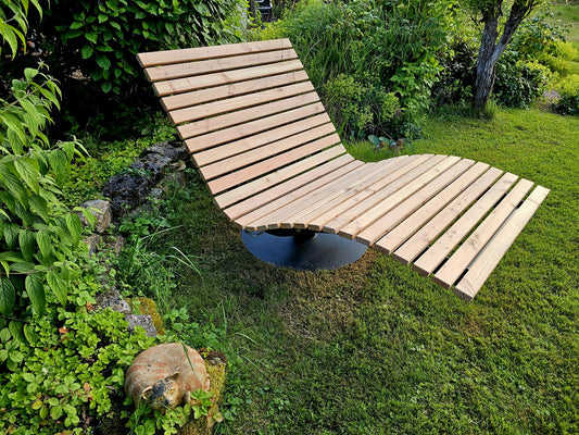 Sonnenliege für den Garten- drehbar - mit Feststellbremse - für 2 Personen - pulverbeschichtet