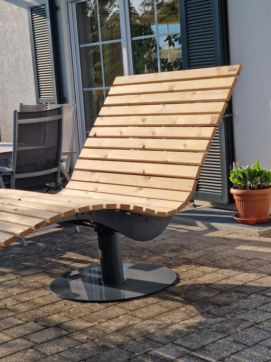 Sonnenliege für den Garten- drehbar - mit Feststellbremse - stufenlose Neigung - für 2 Personen - pulverbeschichtet